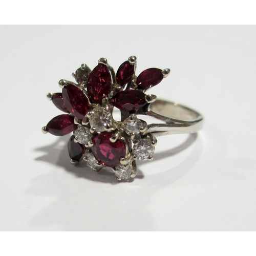 97 - A ruby and diamond dress ring