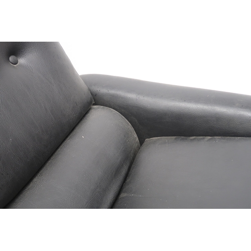 116 - A MID 20TH CENTURY HIMOLLA RECLINING ARMCHAIRwith black vinyl upholstered seat on chromed quadrupeda... 