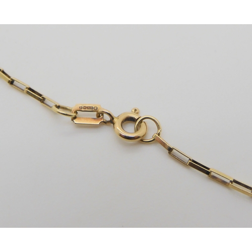 728 - A 9ct gold crucifix and curb chain, length of chain 50cm, together with an elongated box chain lengt... 