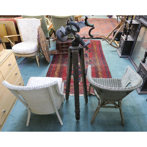 119 - PLEASE NOTE THE TRIPOD HAS BEEN WITHDRAWN FROM THIS LOT A lot of two assorted Lloyd loom bedroom cha... 