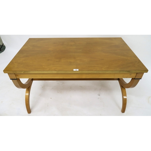 120 - A 20th century Spanish Villa Garnelo Internatcional Biedermeier style table with single drawer to ei... 