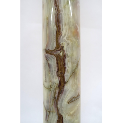 121 - A 20th century marble column pedestal, 101cm high x 21cm wide x 21cm deep