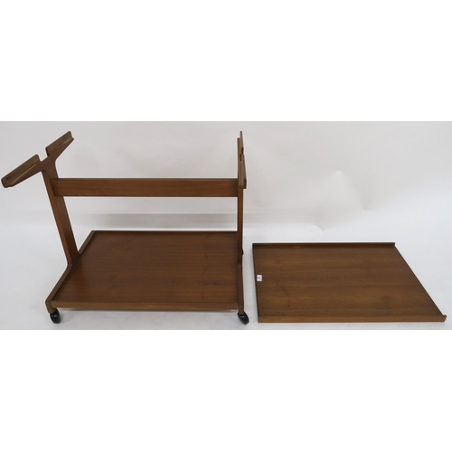 78 - A mid 20th century teak two tier tea trolley, 60cm high x 72cm wide x 46cm deep