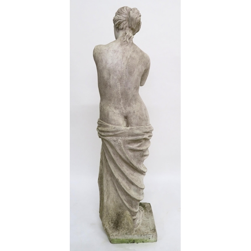 86 - A contemporary stoneware garden statue of the Venus de Milo, 148cm high 