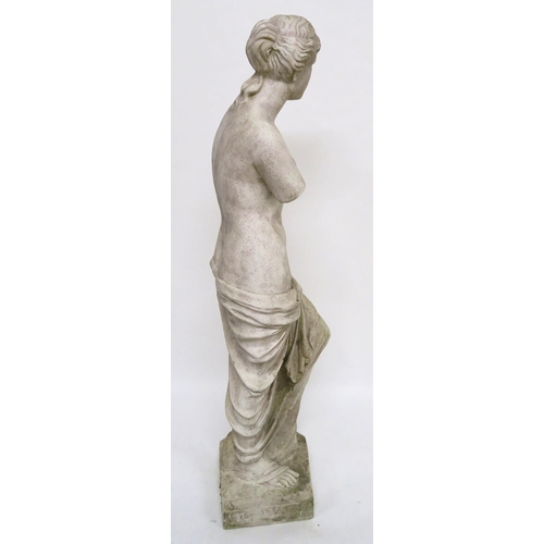 86 - A contemporary stoneware garden statue of the Venus de Milo, 148cm high 