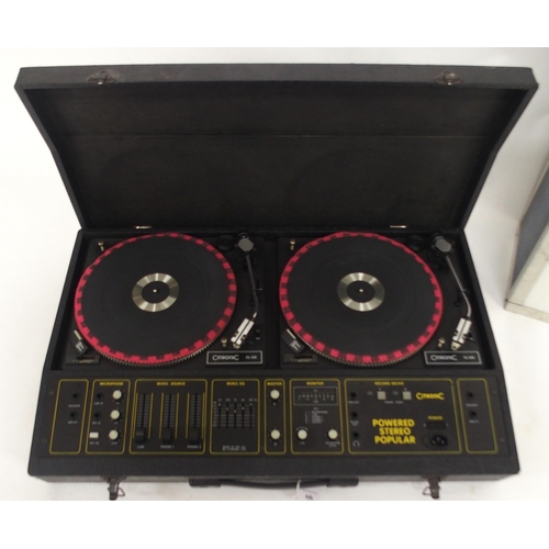 446 - CITRONIC CL 12D DISC JOCKEY PORTABLE TWIN DECKS in fitted carry case 74cm x 47cm x 16.5cm with acces... 