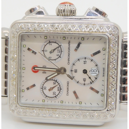 750 - An mw deco ladies diamond chronograph, this watch is made by MaestroWorks Studio, the watch has a mo... 