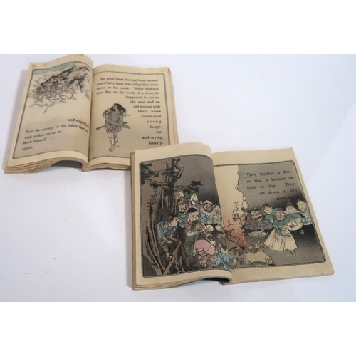 264C - Two late 19th century Japanese Fairy Tale Series crepe paper books; 'The Old Man & The Devils' &... 