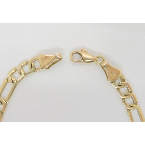 631 - A 14k gold fancy link bracelet, length 19.8cm, weight 9.7gms