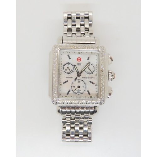 750 - An mw deco ladies diamond chronograph, this watch is made by MaestroWorks Studio, the watch has a mo... 