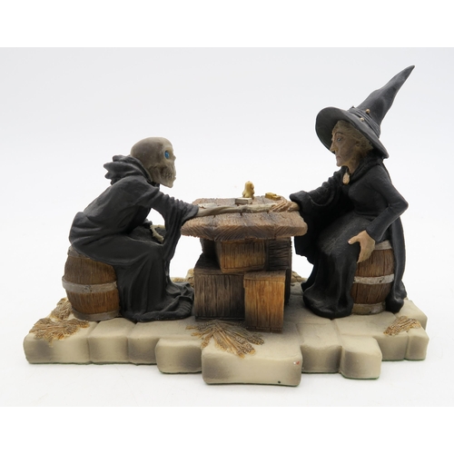 489 - A Terry Pratchett Discworld Death and Granny Weatherwax Limited edition figure, complete with accomp... 