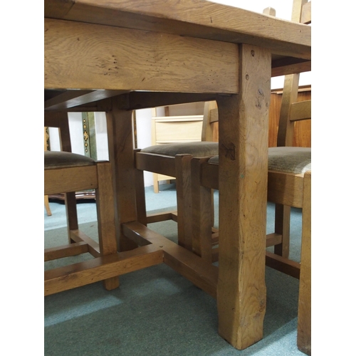 144 - A 20th century oak extending refectory style dining table, 75cm high x 190cm long (230cm extended) x... 