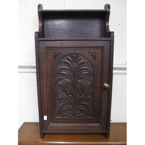 6 - A 20th century mahogany veneered writing bureau, 97cm high x 77cm wide x 47cm deep and an oak hangin... 