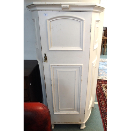 66 - An early 20th century painted single door hall robe, 162cm high x 87cm wide x 52cm deep