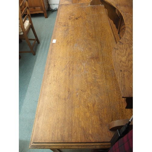 82 - A 20th century oak art nouveau sideboard, 148cm high x 138cm wide x 50cm deep