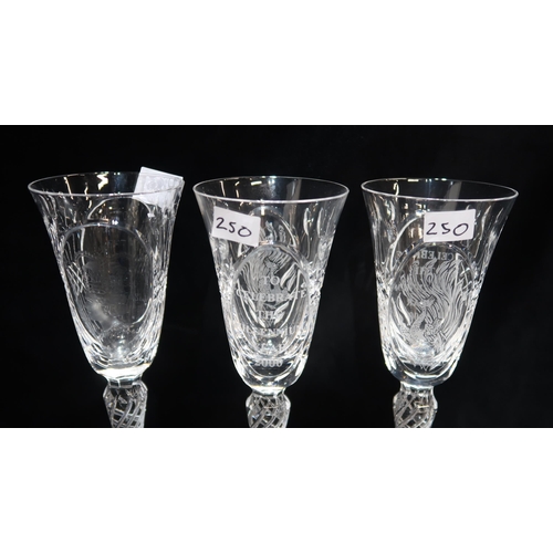 251 - Four commemorative glasses including a Webb Corbett 20th Anniversary of the Coronation of Queen Eliz... 