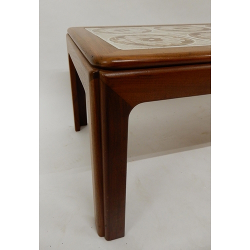 101 - A mid 20th century teak and tile inset G Plan coffee table, 59cm high x 112cm long x 51cm deep