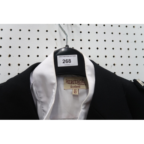 268 - A gent's kilt, with shirt, waistcoat, jackets, belt, sporran etc