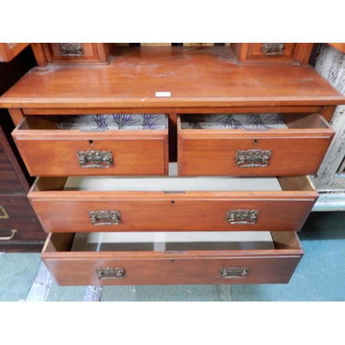 64 - A 20th century triple plate dressing chest, 157cm high x 92cm wide x 45cm deep