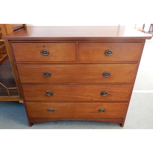 68 - A 20th century mahogany two over three chest of drawers, 96cm high x 107cm wide x 55cm deep