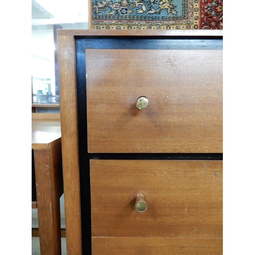 76 - A mid 20th century teak Elder triple plate dressing table, 130cm high x 117cm wide x 51cm deep and a... 