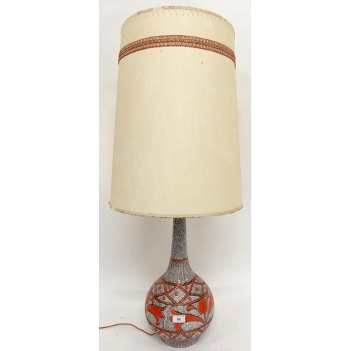 80 - A mid 20th century ceramic table lamp, 57cm high x 24cm diameter and assorted 20th century gilt fram... 