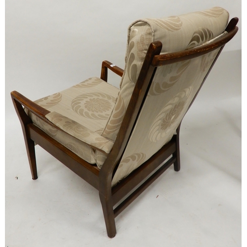 90 - A mid 20th century teak framed Jentique open armchair, 85cm high x 65cm wide x 88cm deep