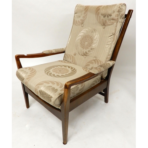 90 - A mid 20th century teak framed Jentique open armchair, 85cm high x 65cm wide x 88cm deep