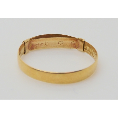 687 - Two 18ct gold Glasgow hallmarked wedding bands, weight 2.4gms, a 9ct rose gold wedding ring with Bir... 