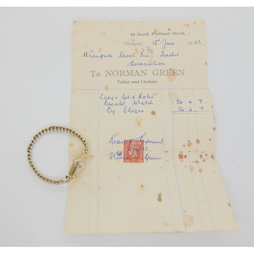 701 - A 9ct gold vintage ladies Rolex precision, hallmarked Chester 1950, back of the case inscribed and d... 