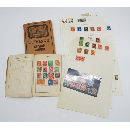 466 - STAMPS examples from George V, Edward VIII, George VI, Elizabeth II, Pioneer Stamp Album with Rhodes... 