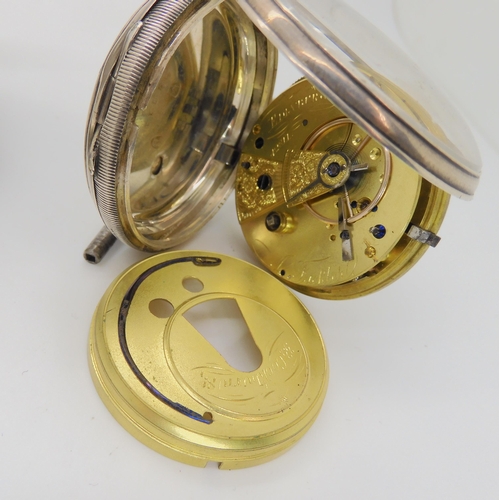 739 - A silver open face pocket watch, hallmarked 1884, the mechanism signed Levy & Sons, Clerkenwell,... 