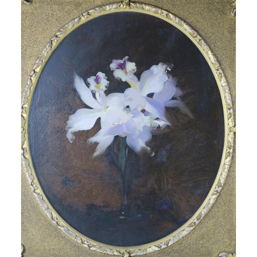 2924 - JAMES STUART PARK (SCOTTISH 1862-1933)ORCHID LILIES Oil on canvas, signed lower right, 60 x 50cm (23... 