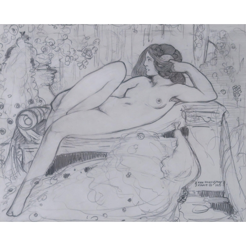 2953 - ERIC HARALD MACBETH ROBERTSON (SCOTTISH 1887-1941)RECLINING NUDE Pencil on paper, signed lower right... 