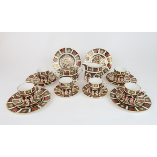 2199 - A SET OF SIX ROYAL CROWN DERBY COFFEE CANS AND SAUCERSwith six matching plates, milk jug and lidded ... 