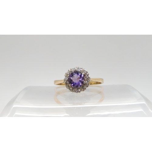 501 - A yellow metal amethyst and diamond ring, size Q1/2 weight 2gms, together with a  Silver 'Mainl... 