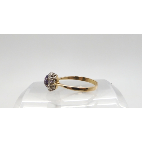 501 - A yellow metal amethyst and diamond ring, size Q1/2 weight 2gms, together with a  Silver 'Mainl... 