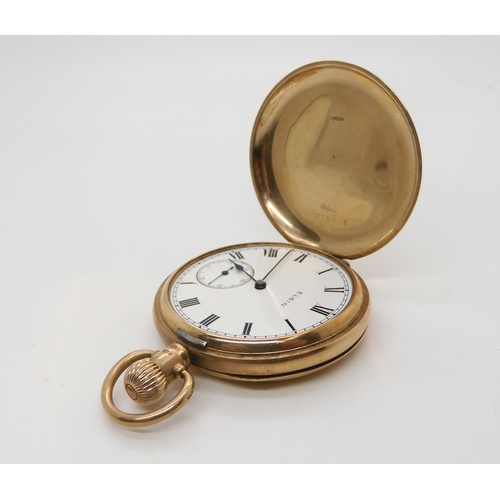 503 - A 9ct gold Elgin full hunter pocket watch with monogram to the front, Birmingham hallmarks for 1923,... 