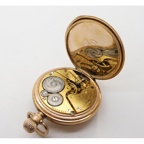 503 - A 9ct gold Elgin full hunter pocket watch with monogram to the front, Birmingham hallmarks for 1923,... 