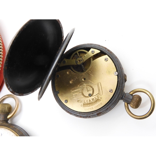 607 - A collection of vintage watches and pocket watches to include a silver example dated Birmingham 1890... 