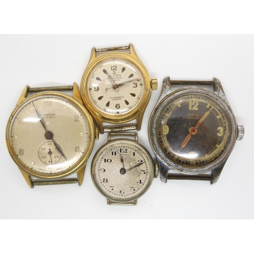 607 - A collection of vintage watches and pocket watches to include a silver example dated Birmingham 1890... 