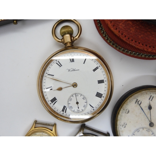 607 - A collection of vintage watches and pocket watches to include a silver example dated Birmingham 1890... 