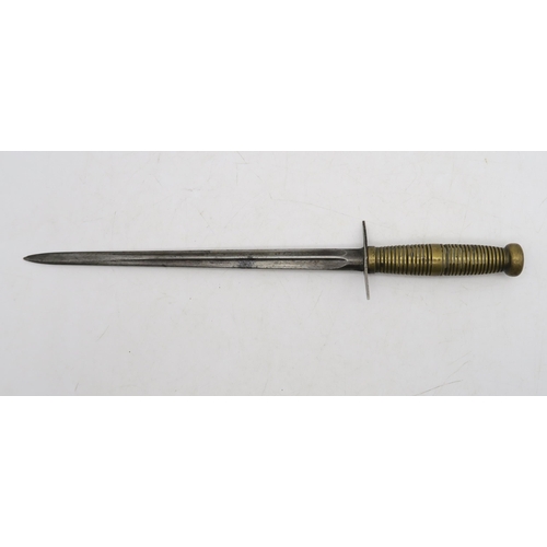 315 - A Highland Light Infantry swagger stick, early-C20th, with Malacca shaft; a trench knife loosely mod... 