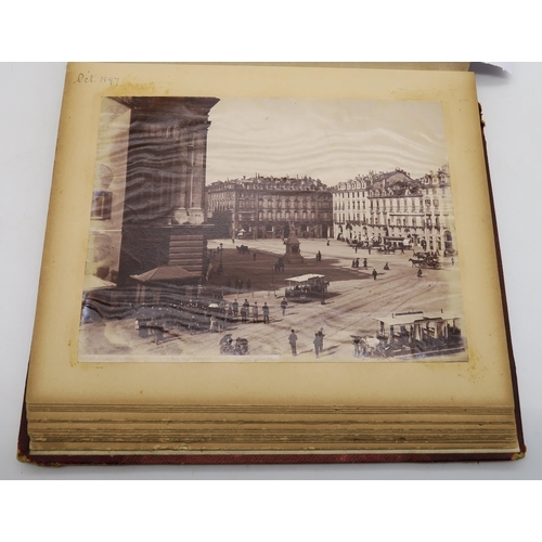 360 - A late-Victorian album of travel photographs, with albumen prints largely of Italian views, with som... 