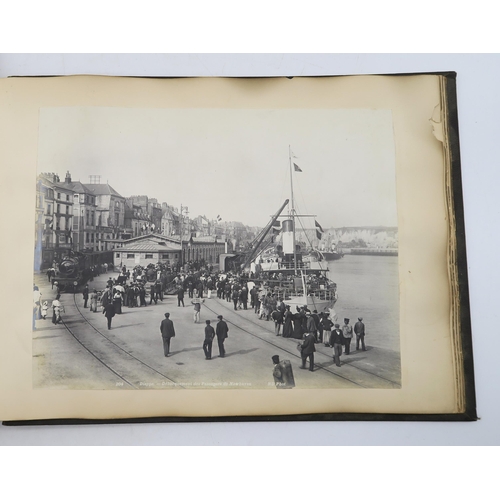 361 - A late-Victorian/Edwardian travel photograph album, containing albumen views of largely of Italy, wi... 