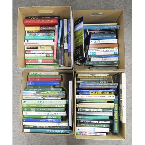 371 - Four boxes of books of a golfing interest, to include a number of player biographies and some vintag... 