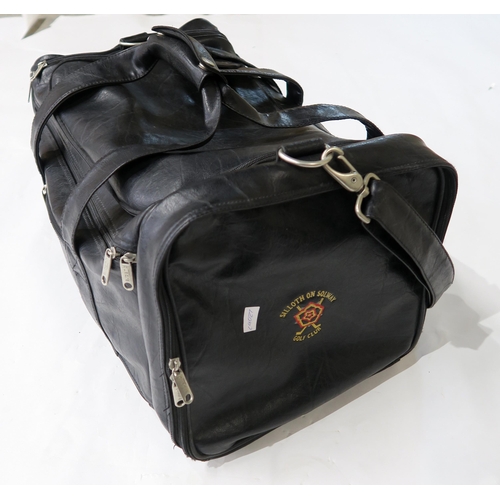 372 - A Silloth on Solway Golf Club black leatherette holdall, containing a collection of marshal's jacket... 