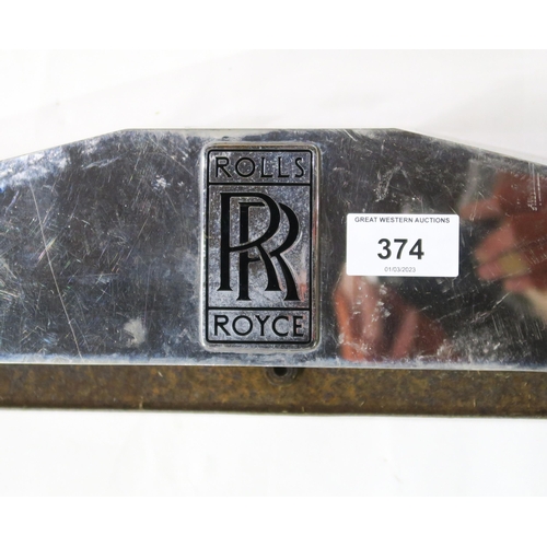 374 - A chrome Rolls Royce radiator grille surround, measuring approx. 53.5cm high x 57cm wide overall