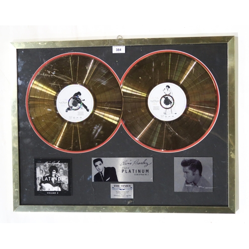 384 - Elvis Presley: a double gold disc framed display, limited edition of 250 by the Times Collectors Soc... 