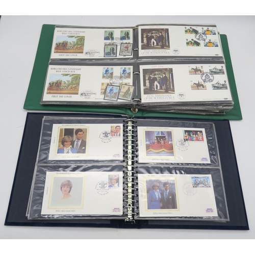 392 - Two albums of First Day Covers, to include the Benham Silk Collection Marriage of Prince Charles ser... 